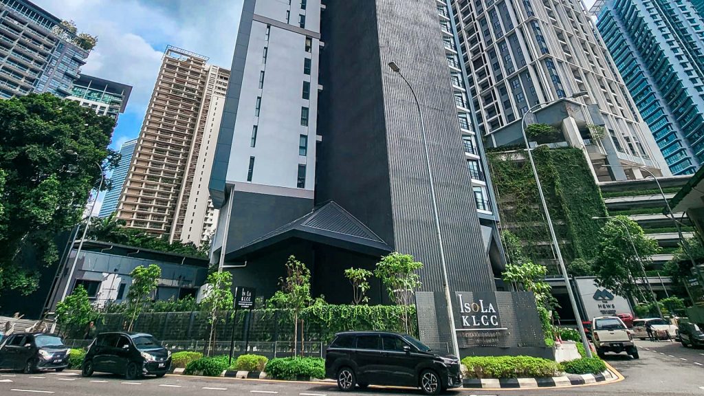 Isola KLCC Hotel building main facade at Jalan Yap Kwan Seng