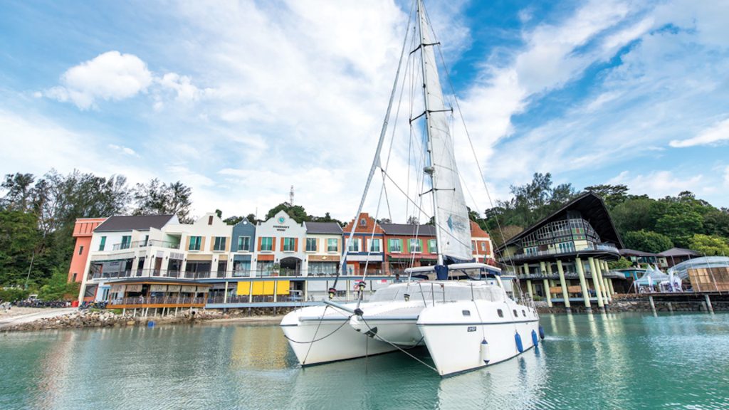 Ramada by Wyndham Langkawi Marina Facade with Manta Blu yacht